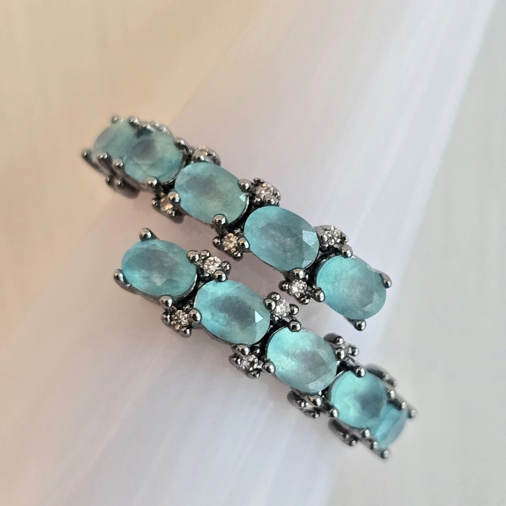 Bomb Party RG38295 Size 9 Ring - She's A Stunner Amazonite on Hematite NEW $116